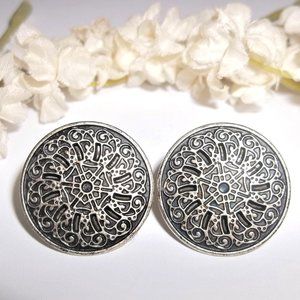 VINTAGE Earrings, Silver Vintage Earrings, Vintage Earring, Silver Jewelry A260